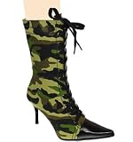 ARMY BOOTS CAMOUFLAGE LADY FANCY DRESS COSTUME - SIZE UK 4 & 4.5 & 5