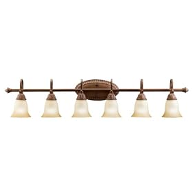 Kichler Lighting 5218TZG Larissa Incandescent Bath Light, Tannery Bronze, 6-Light