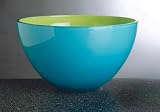 Aqua Cased Bowl with Lime Green Interior