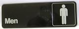 Plastic Brown Men's Room Sign 9 X 3