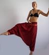 Harem Pant-Jumpsuit-Burgundy-Sari