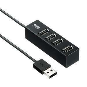 SANWA SUPPLY USB-HUB254BK 磁石付き4ポートUSB2.0ハブ(ブラック)