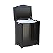 Mahogany Finished Bowed Front Laundry Hamper with Interior Bag