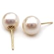 HinsonGayle AAA 8.0-8.5mm White Pearl Stud Earrings (14kYG)