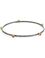 GURHAN "Skittle" Blackened Silver with High Karat Gold Pink Topaz 4mm Bracelet