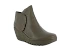 FLY LONDON YOGI LEATHER WEDGE VELCRO ANKLE BOOTS GREY