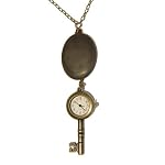 Watch Necklace 02 Chrysanthemum Stone Skeleton Key Antiqued Brass Chain 26