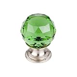 Top Knobs TK119BSN Green Crystal 1 1/8