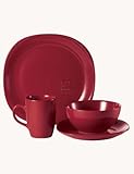 UPC 086269019960 product image for Quadro Red 16 Pc Dinnerware Set Service For 4 | upcitemdb.com