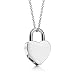 Sterling Silver Heart Lock Pendant Necklace