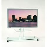 Glass and Aluminum Plasma Stand 50 (Glass and Aluminum) (33H x 43W x 16.25D)