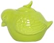 Stoneware Pottery Kiwi Green Bird Sugar Bowl 3" x 3.75", 8oz Set of 2