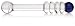 Don Wand Glass Pleasure Wand, Blue Tip with Clear Rings