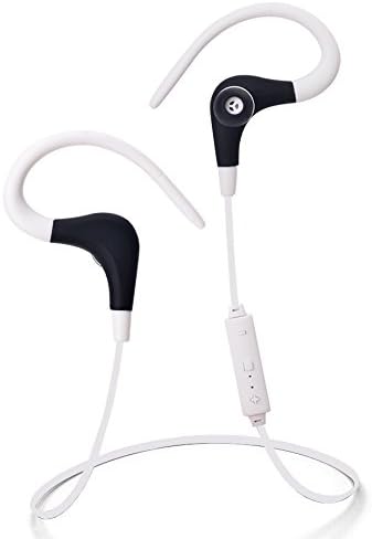 Pkman™ Wireless Noise Cancelling Bluetooth Stereo Sport Bluetooth Headphones/Headset/ Earphones for iPhone 6, 6 Plus, 5 5c 5s 4 and Android Devices(Black+White)