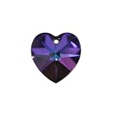 Cristal Swarovski - Coeurs cristal heliotrope (2)