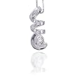 14K White Gold 0.06 ct. Diamond Solitaire Pendant with Chain