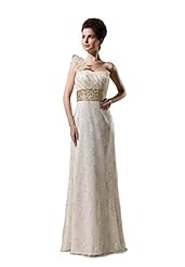 Lace Backless One Shoulder Charmeuse/Taffeta Evening Dress 