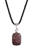Necklace - N21 - Genuine Semi Precious Stone Hung on a Triple-Strand Twisted Silk / Satin Cord + 2" Extension Chain - Rounded Rectangular Shape ~ Tiger Jasper