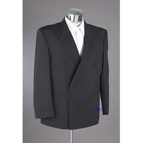 Gianni Vironni Double Breasted Business Dress Suit Black Sizes 38-60