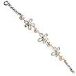 Pearl Bracelet White 7.5mm Flower CZ Diamonds Sterling Silver By Bucasi