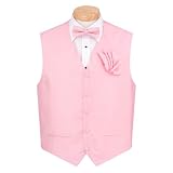 Men's - Pink - Formal Vest, Bowtie and Hanky Set
