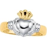 14K Two Tone Gold Claddagh Duo Ring