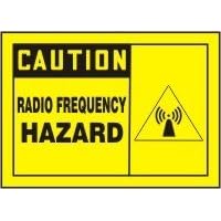 Click here to buy CAUTION RADIO FREQUENCY HAZARD (W GRAPHIC) 7 x 10 Dura Aluma-Lite Sign by Accuform.