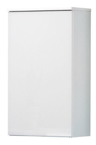 Fackelmann 80907 Hängeschrank Kara Bianco, 1 Tür, Türanschlag links, 2 Einlegeböden, BxHxT: 40.5 x 70 x 22.5 cm