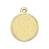 Engravable Florentined Round Disc Charm