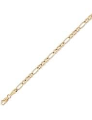 14K Solid Yellow Gold Figaro Ficonucci Chain Bracelet 4mm (5/32 in.) - 7.5 in.
