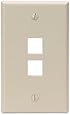 LEVITON 41080-2IP 2-Port QuickPort Wall Plate, Lvory