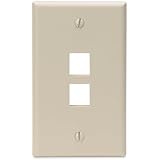 LEVITON 41080-2IP 2-Port QuickPort Wall Plate, Lvory
