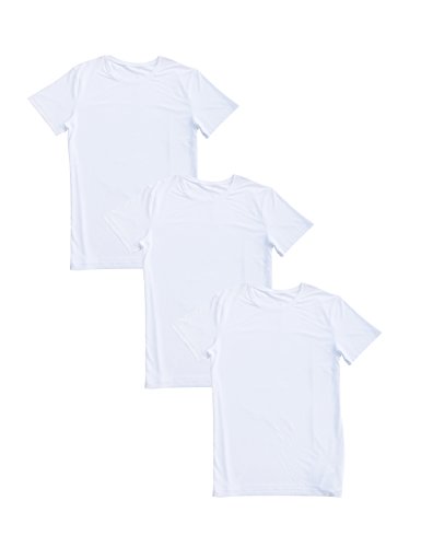 David Archy Men's 3 Pack Rib Modal Crewneck Undershirts