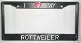 Black Plastic I Love My Rottweiler Frame