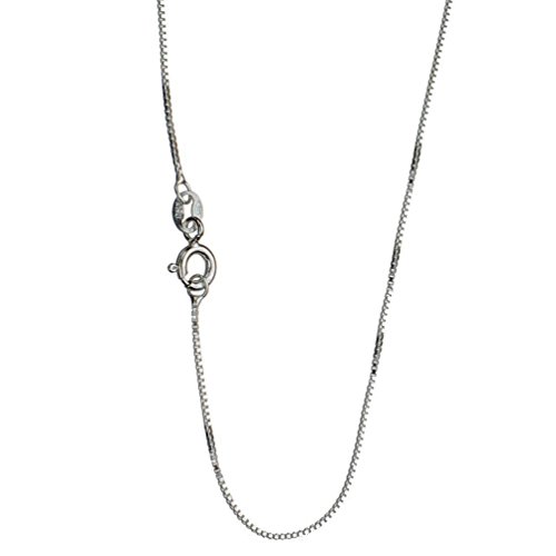 Sterling Silver 1mm Box Nickel Free Chain Necklace Italy 14 Inch