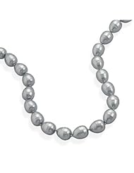 17" + 2" Silver Shell Base Pearl Necklace