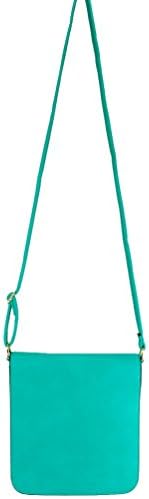 Designer Inspired Name Plate Front Design Flap Over Cross Body Messenger Bag