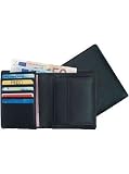 Alassio - porte-monnaie combi, en cuir, noir, compartiments rabatables 10x CB - Dim ferm� 100x122mm