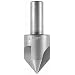 KEO 51006 High-Speed Steel Single-End Countersink, Uncoated (Bright) Finish, 3 Flutes, 60 Degree Point Angle, Round Shank, 1/2" Shank Diameter, 1" Body Diameter