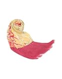 Versace - Versace Pale Yellow & Fuchsia Coral Fringed Stole Scarf