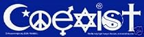 2 COEXIST Bumper Stickers WONDERFUL MESSAGE!