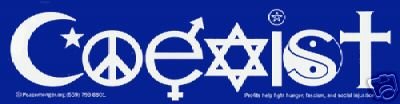 2 COEXIST Bumper Stickers WONDERFUL MESSAGE!