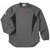 MLB San Francisco Giants Adult Long Sleeve Crew Tech Fleece Pllovr (Pro Granite/Pro Black, Small)