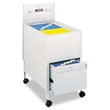 Safco Locking Mobile Tub File with Drawer, Letter Size Gray