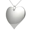 Stainless Steel Large Polished Heart Necklace