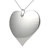 Stainless Steel Large Polished Heart Necklace