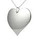 Stainless Steel Large Polished Heart Necklace