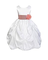Girls  Taffeta Bubble Dress Flower-Girl Dress/Pageant Dress/Wedding Dress  With a Bow(s) and a Sash 