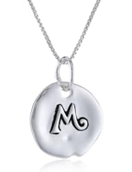 Sterling Silver Circle Initial Pendant Necklace, 18"