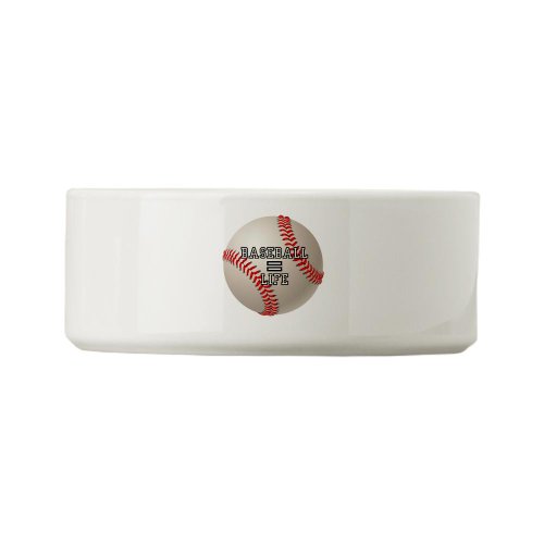 Dog Cat Food Water Bowl Baseball Equals Life